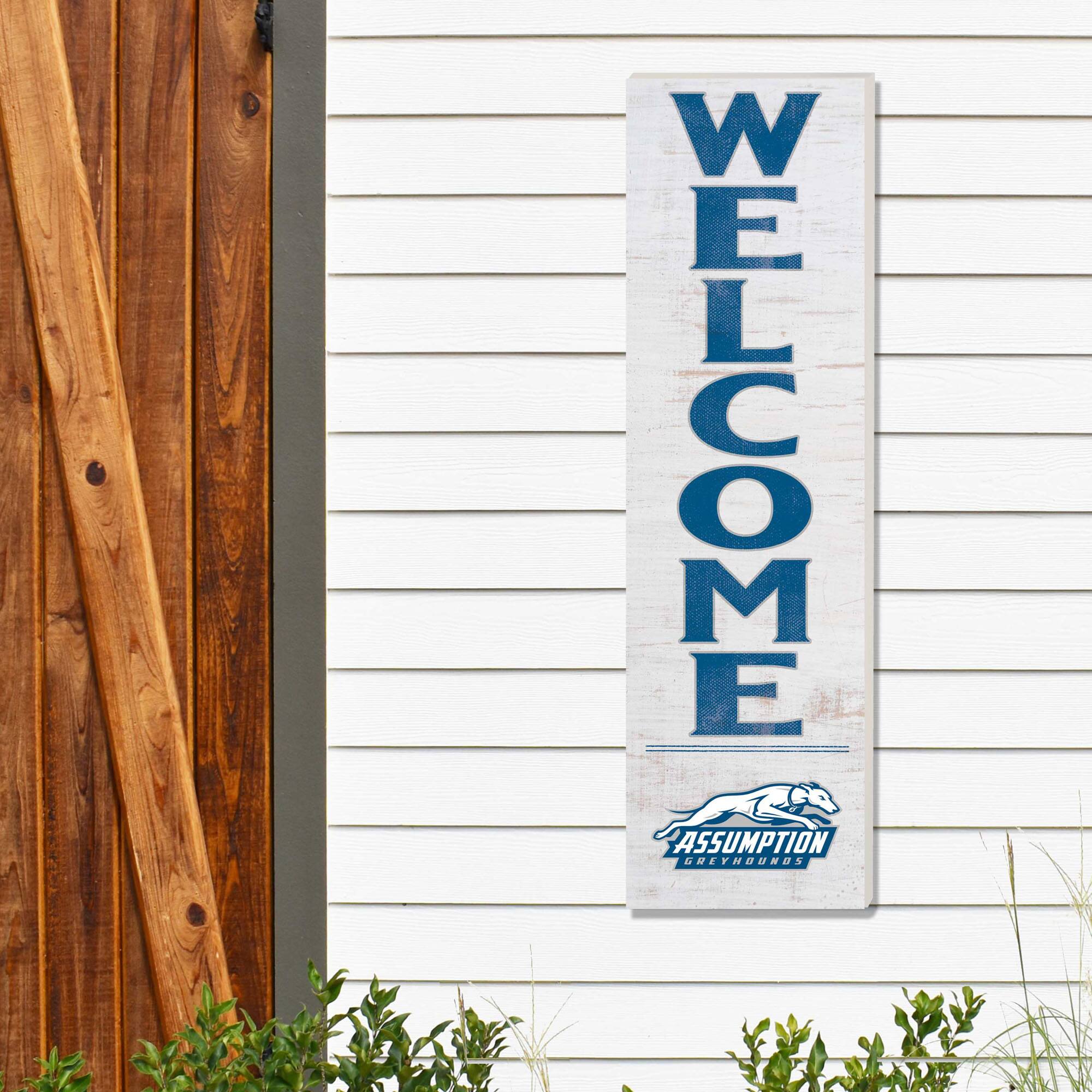 Jardine Assumption Greyhounds 10'' x 35'' Indoor/Outdoor Welcome Sign ...