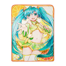 Just Funky - Hologram Citrus Hatsune Miku 45 X 60 inches Fleece Throw Blanket - Multi-Color