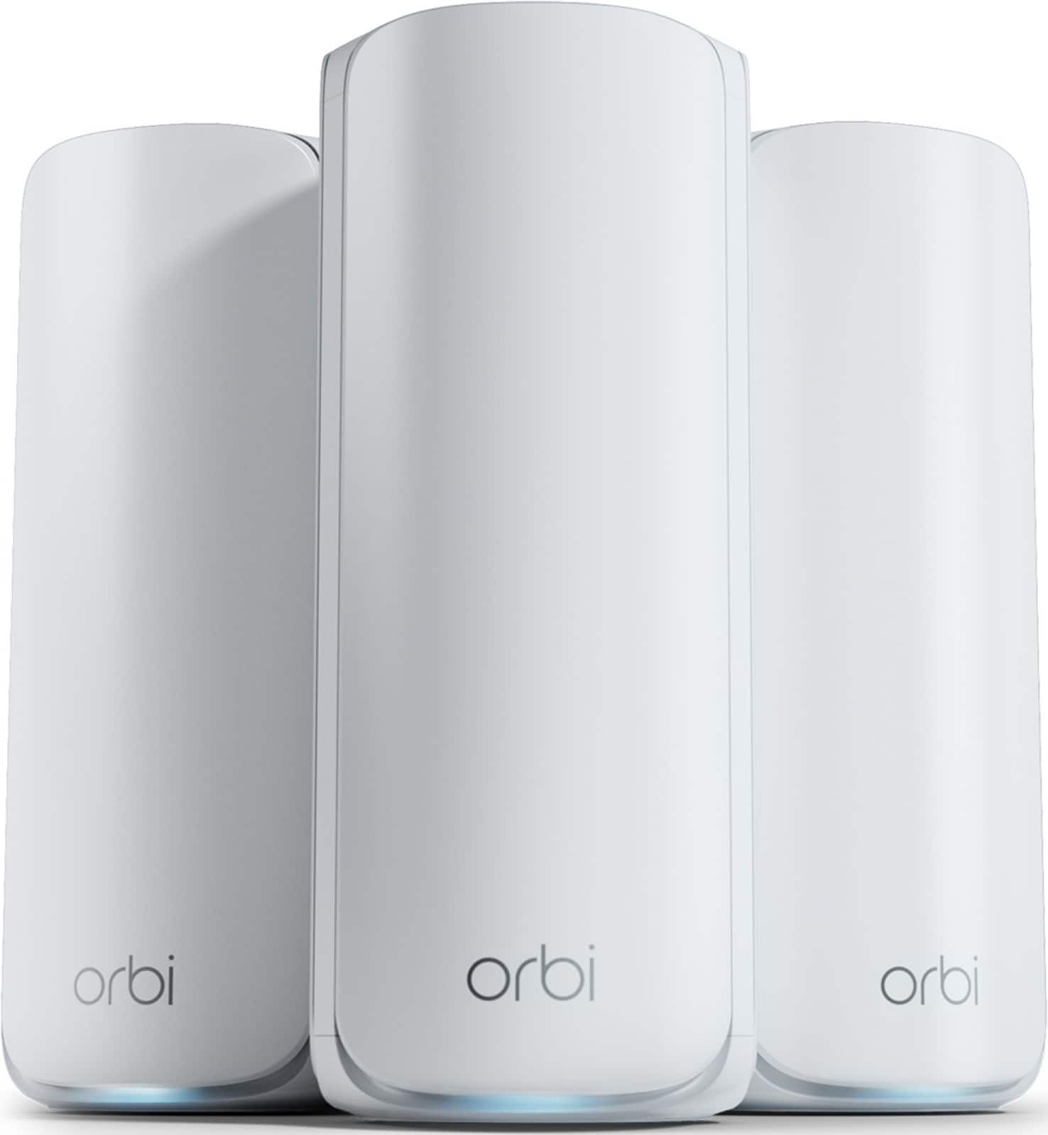 NETGEAR - Orbi 770 Series WiFi 7 Mesh System, Up to 8,000 sq ft., Up to 11 Gbps, Easy Set Up, 100 Devices, 3 Pack, RBE773 - White