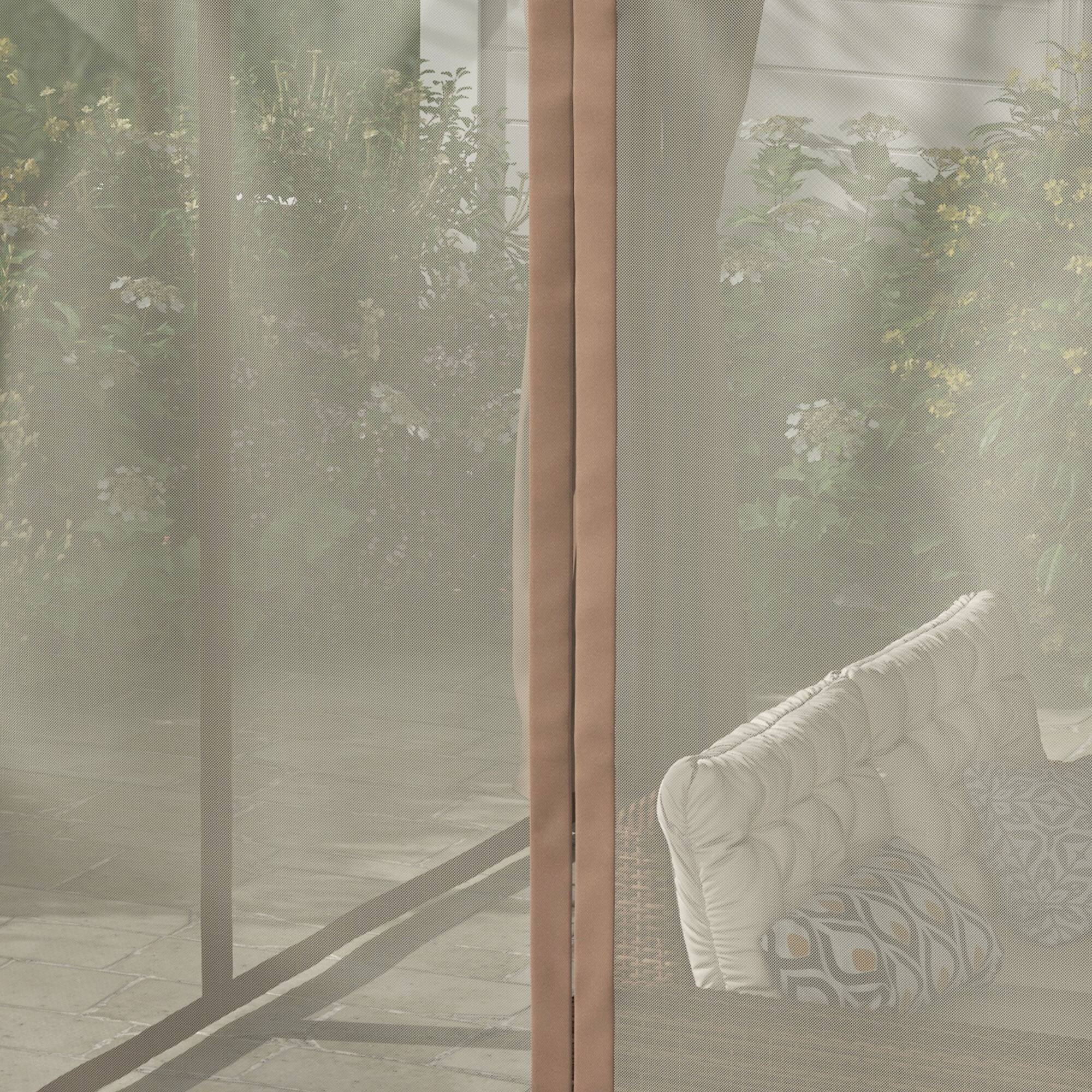 Alt View 8. Outsunny - 12' x 19' Louvered Pergola Hardtop Gazebo with Adjustable Aluminum Roof and Frame, Outdoor Pergola - Natural Wood.