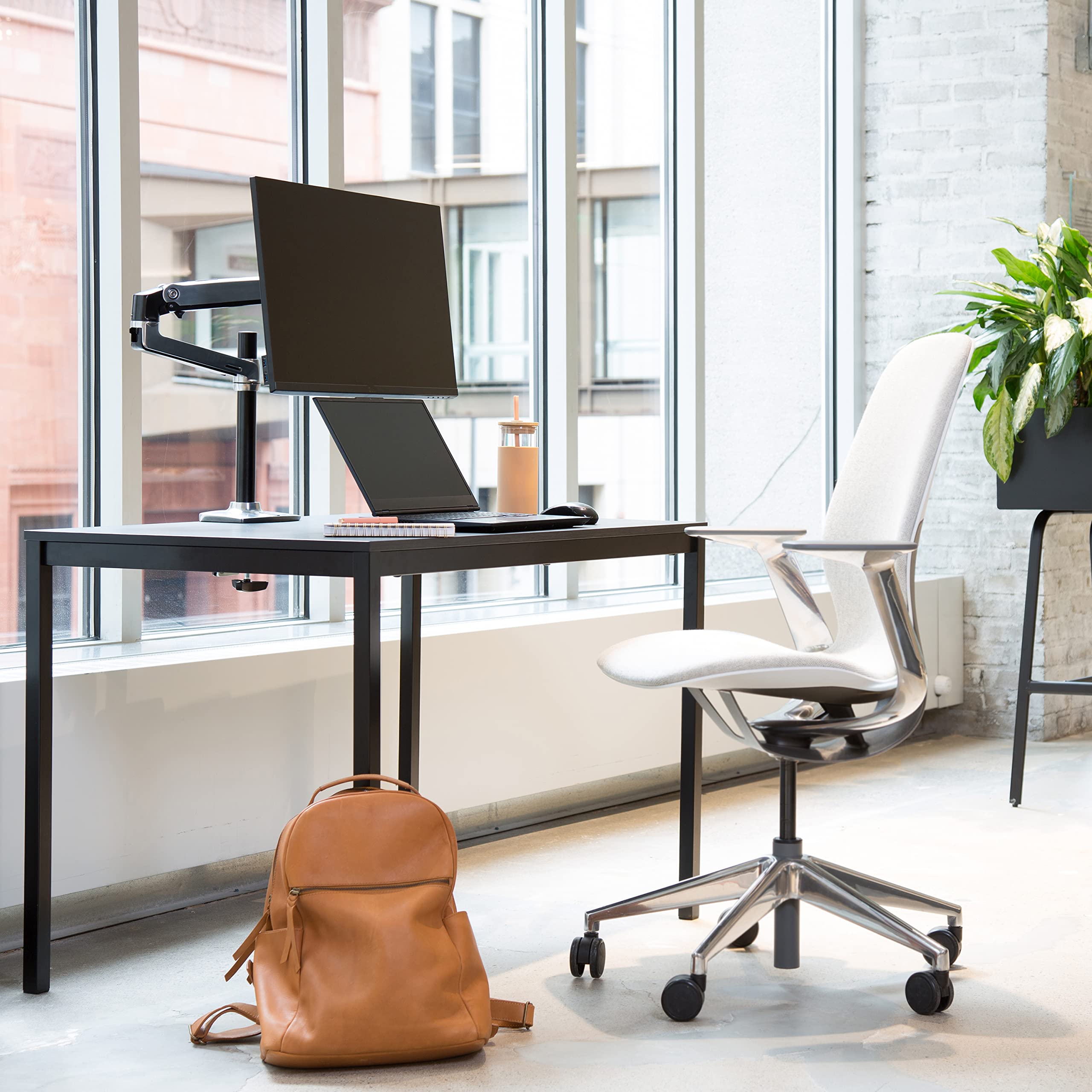 Alt View 4. Ergotron - Ergotron 45-295-026 24 Inches Screen Support Mounting Arm for Flat Panel Monitor - Black & Polished Aluminum - 20  Lbs. - Black & Polished Aluminum.