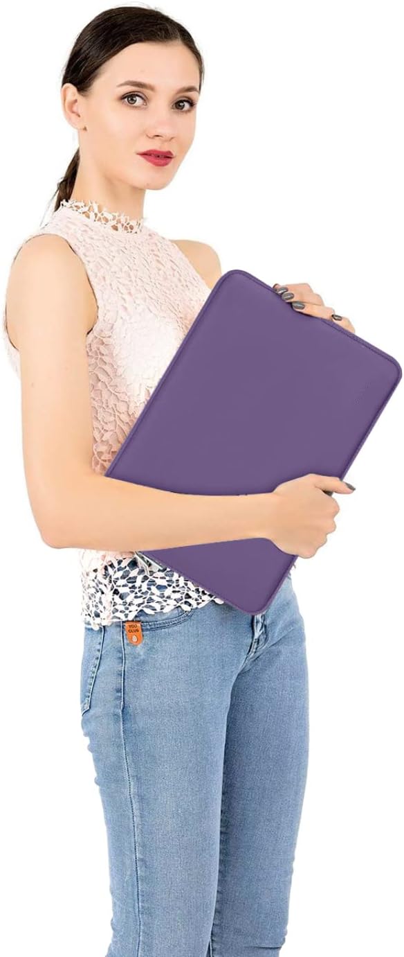 Alt View 1. mosiso - 13-13.3 inch Laptop Sleeve Bag for MacBook Air Pro 13 14 HP Dell ASUS Lenovo, Neoprene Computer Sleeve with Small Case - Grape Purple.
