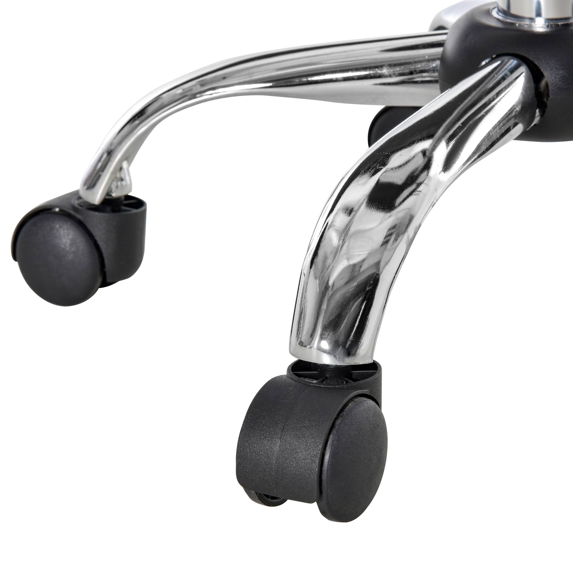 Alt View 5. Homcom - Round Rolling Stool with Height Adjustable Lift, Vanity Chair with Luxury Style Upholstery, Office Chair - Grey.