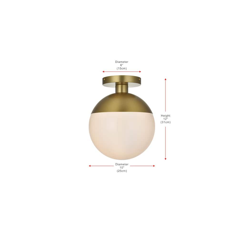 Living District - Eclipse 10 Inch Flush Mount Frosted White Shade in Satin Gold - Satin Gold And Frosted White price history on PriceWatchPro