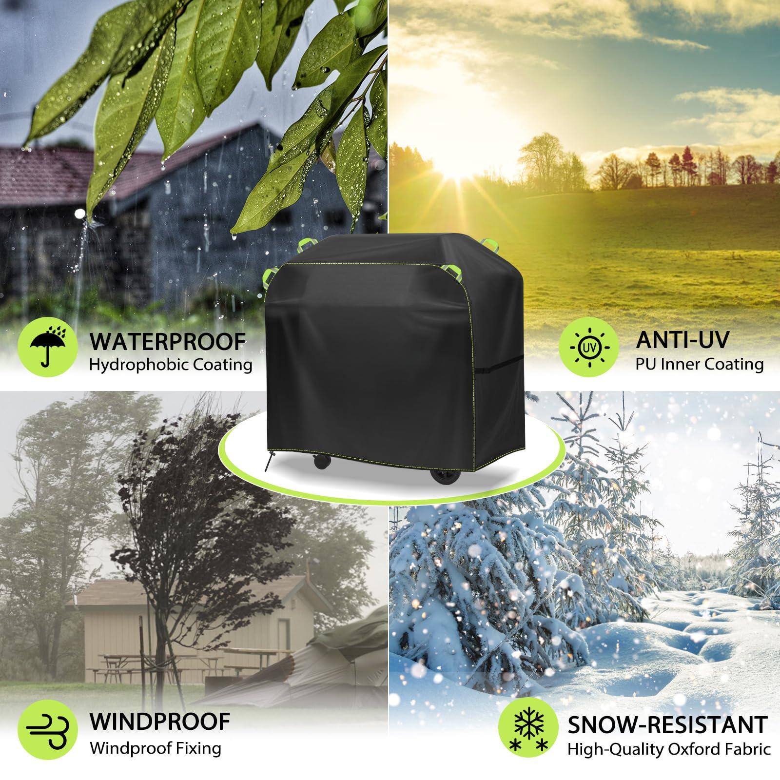 - **WATERPROOF**  
  Hydrophobic Coating

- **ANTI-UV**  
  PU Inner Coating

- **WINDPROOF**  
  Windproof Fixing

- **SNOW-RESISTANT**  
  High-Quality Oxford Fabric