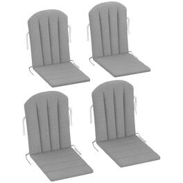 Outsunny - Adirondack Chair Cushion Set of 4, Outdoor Chair Cushions with Ties, 25D High-Density Foam, 49" x 20" x 2" - Gray