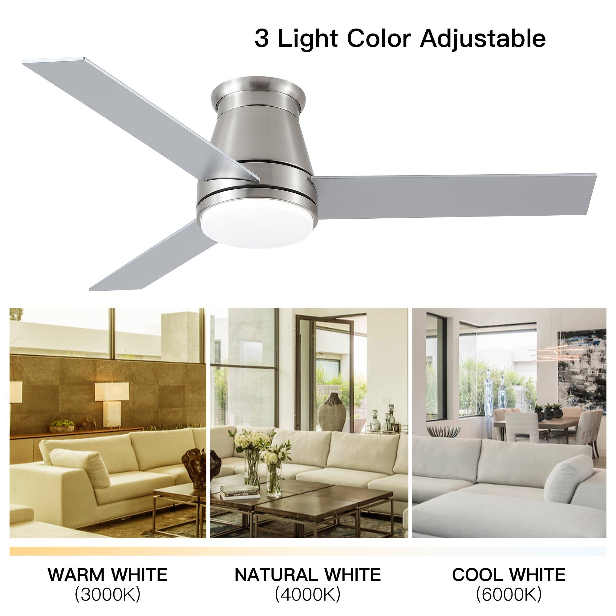 3 Light Color Adjustable

WARM WHITE (3000K)

NATURAL WHITE (4000K)

COOL WHITE (6000K)
