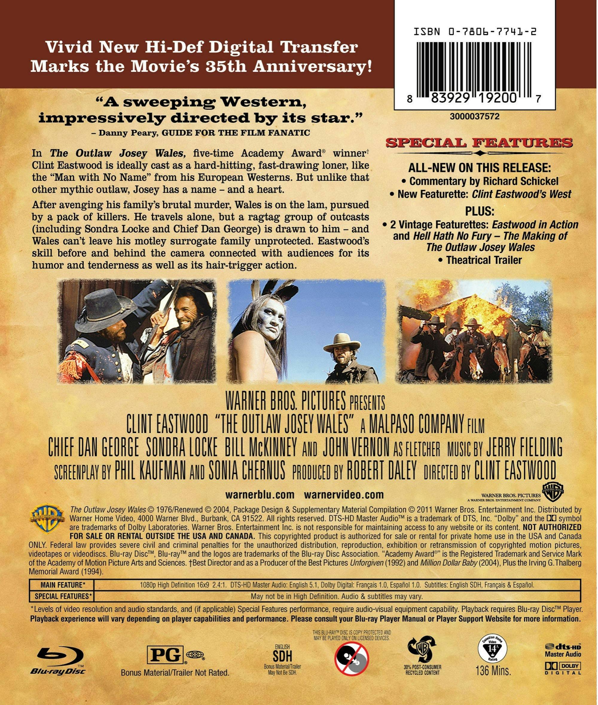 Back. The Outlaw Josey Wales [Blu-ray].