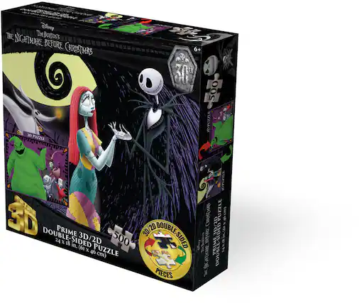 Disney THE NIGHTMARE BEFORE CHRISTMAS 2D PUZZLE 6+
PRIME 3D/2D DOUBLE-SIDED 500 PIECES
24 x 18 in. (61 x 46 cm)