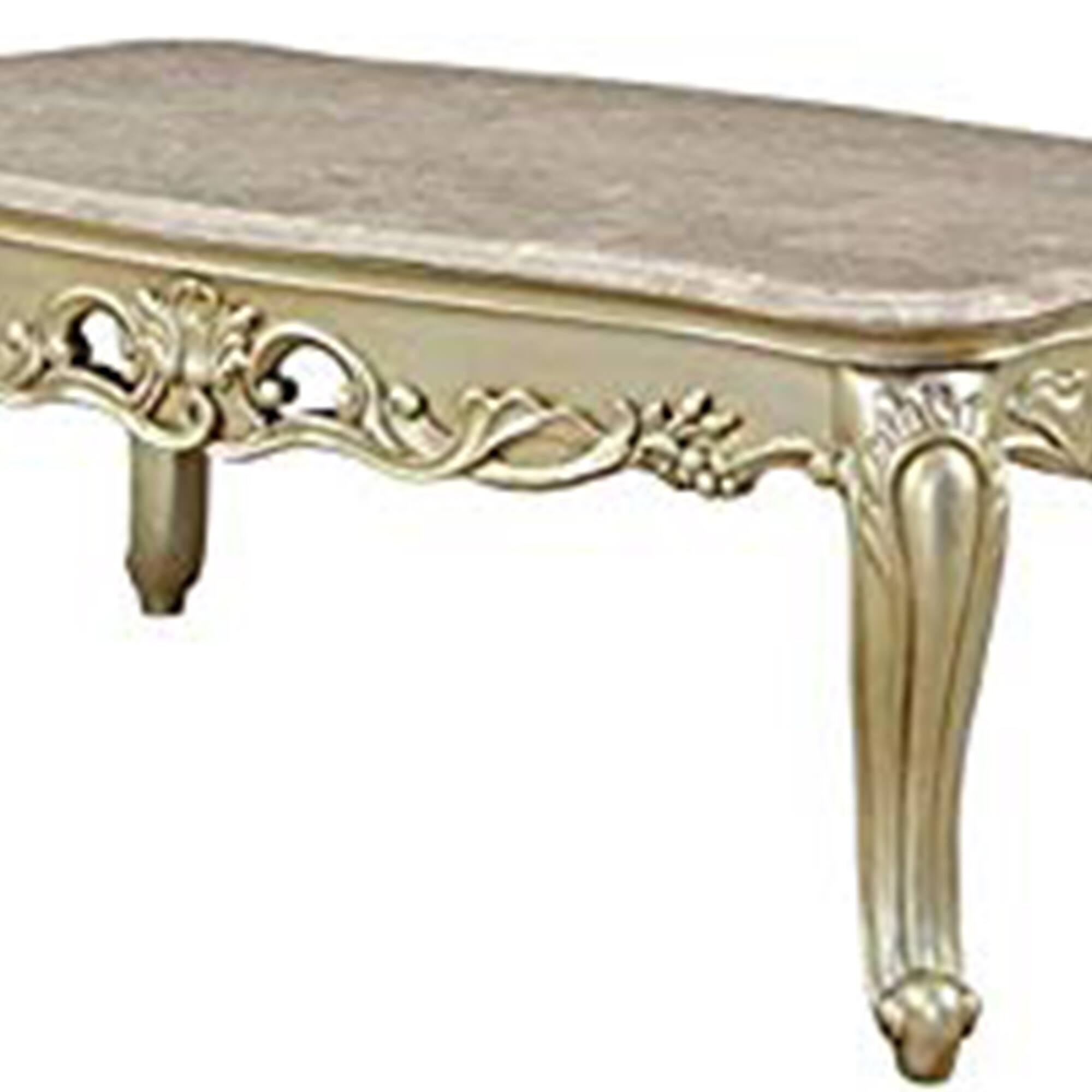 Left. Manhattan Lane - Moen 47 Inch Coffee Table,  Faux Marble Top, Bottom Shelf,  Wood - White.