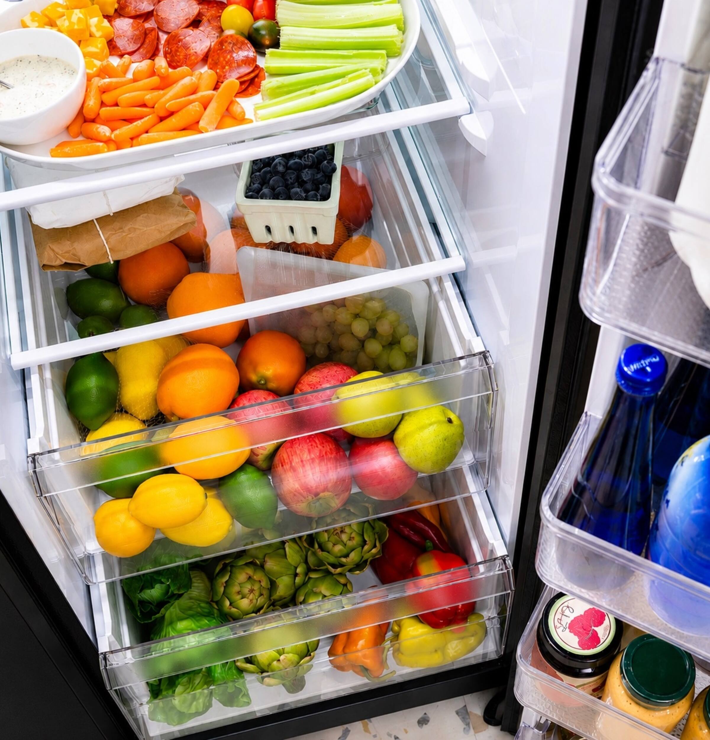 Alt View 18. GE - 36 in. Wide ENERGY STAR 27.9 Cu. Ft. Side-By-Side Refrigerator with Extra Tall Dispenser and In-Door Icemaker - Black.