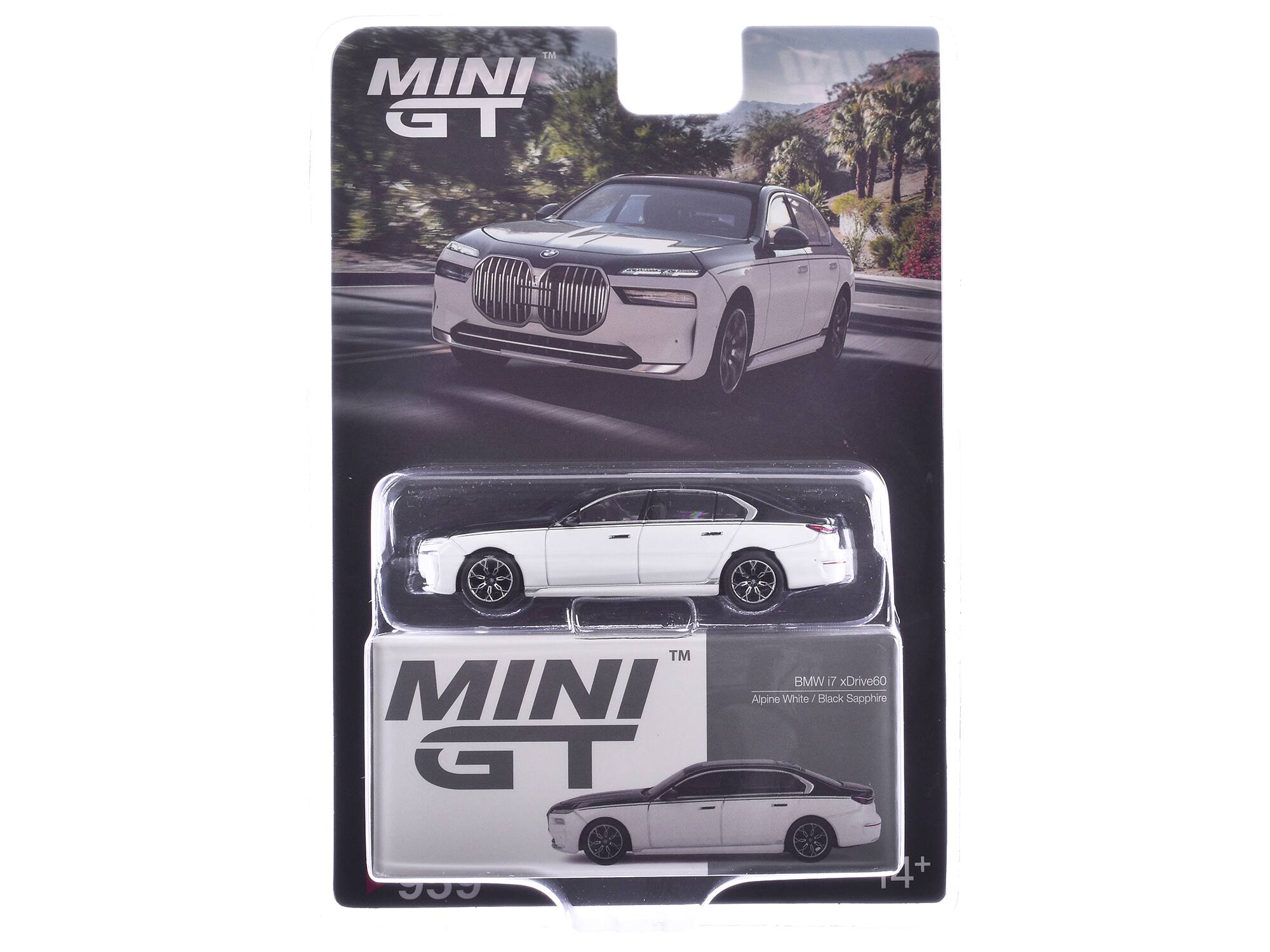 TAI MINI GT IPAL TM MINI GT BMW i7 00eviCx Alpine White/Black Black Sapphire JJ +