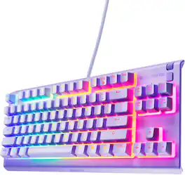 SteelSeries - Apex 3 TKL Wired Membrane Whisper Quiet Switch Gaming Keyboard 8 zone RGB Backlighting - Lavender