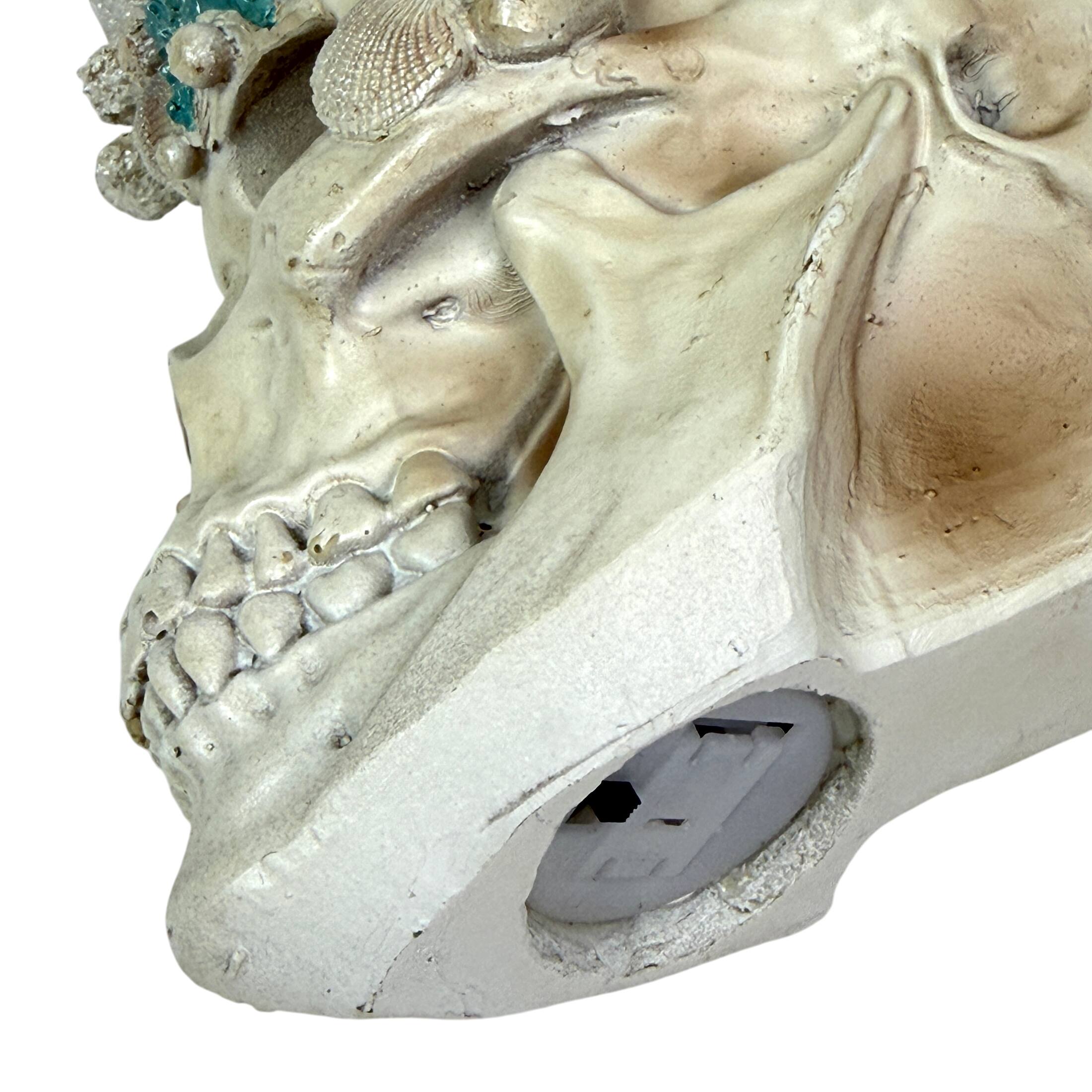 Alt View 2. Fancy That - Illuminated Coastal Statue LED Eyes Coral Resin 7.5 Inch Gothic Decor - Off-white.