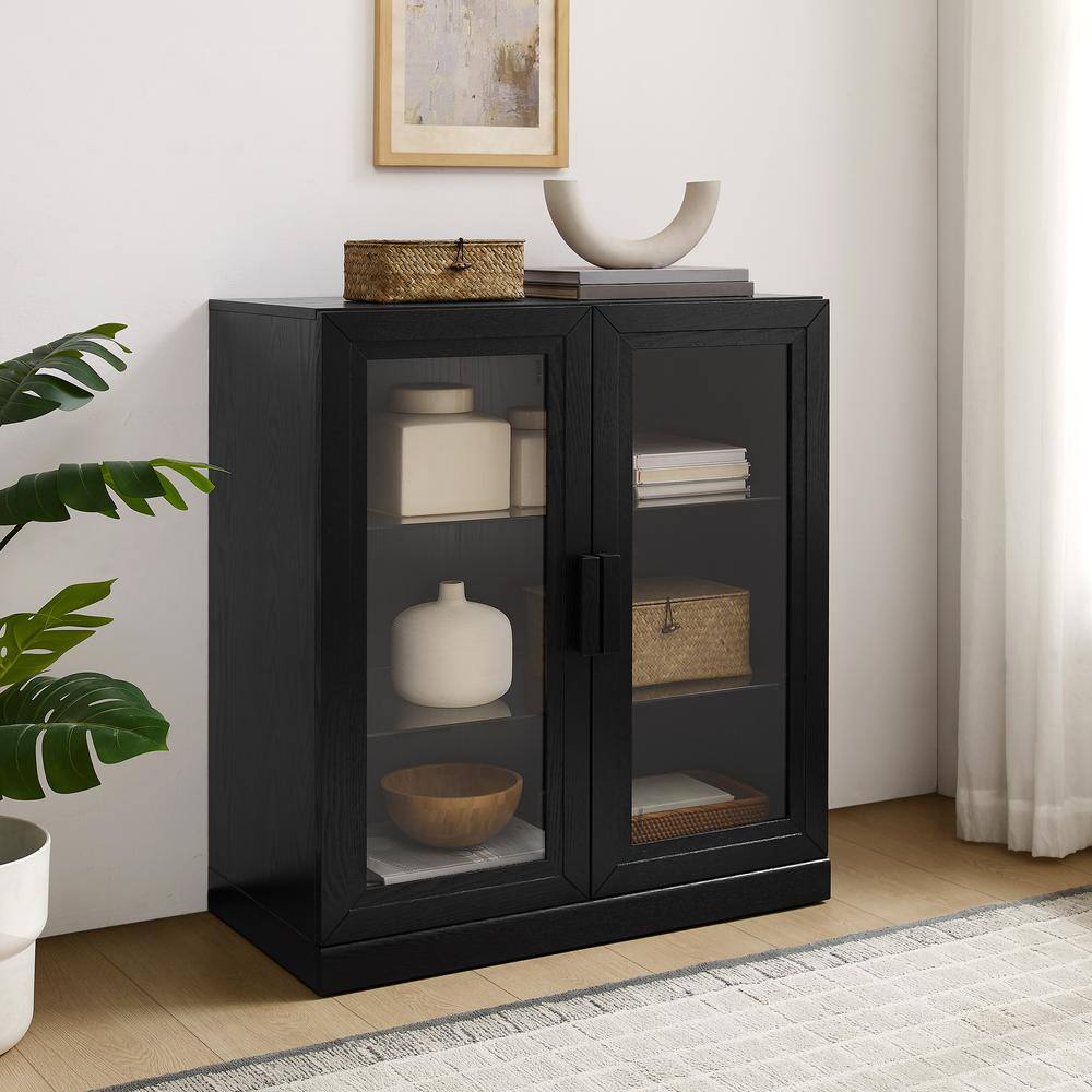 Alt View 7. Crosley Furniture - Essen Stackable Glass Door Kitchen Pantry Storage Cabinet - Black.