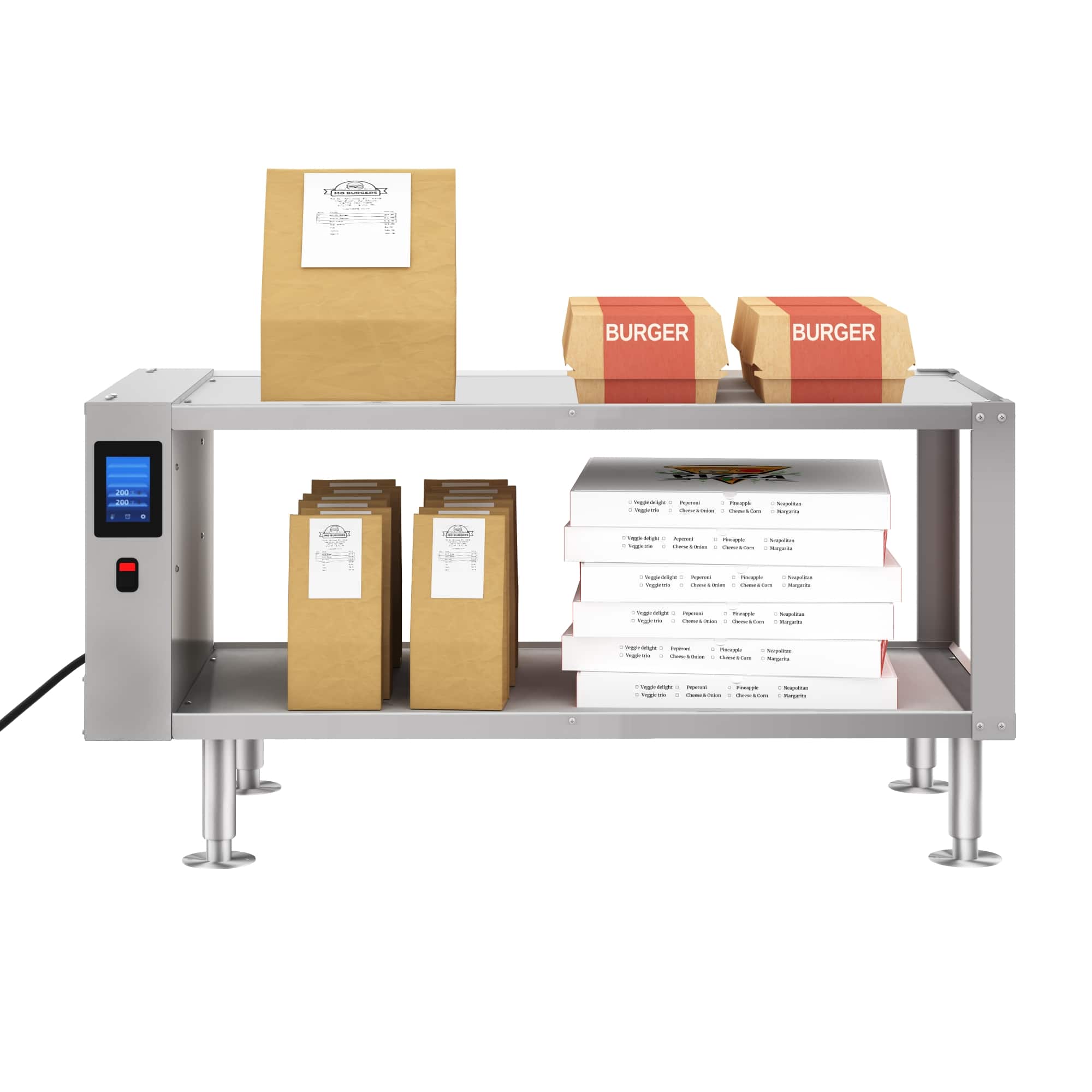 Koolmore - Two-Shelve Commercial Take Out Warmer Cabinet with Touch Screen in Stainless-Steel, UL and NSF Listed (KM-WSC-T2) - Silver