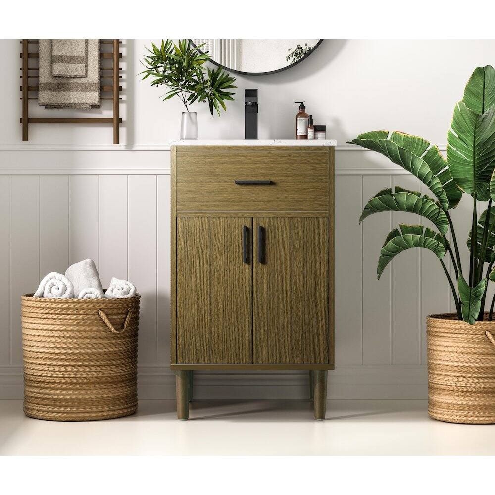 Alt View 9. Elegant Kitchen and Bath - Chandler 20 Inch Single Bathroom Vanity In Chestnut Brown - Chestnut Brown.