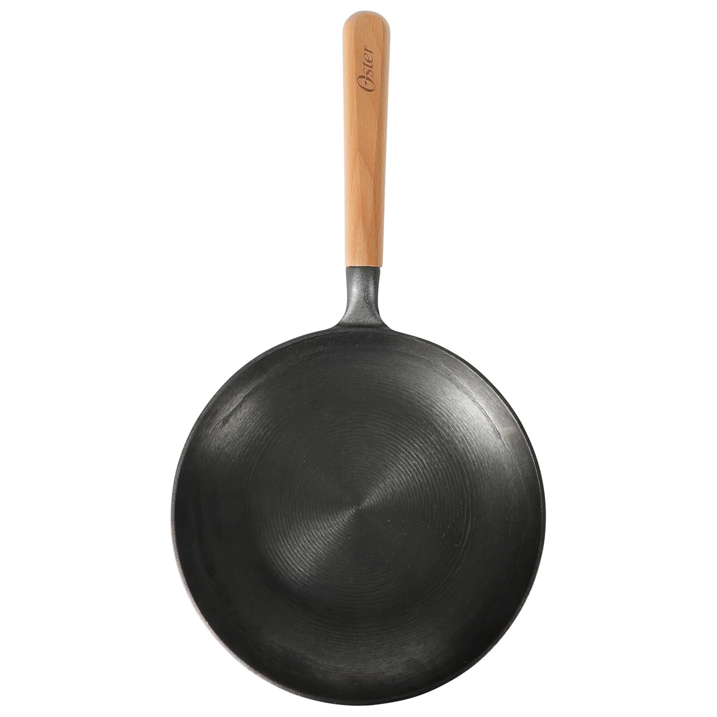 Alt View 1. Oster - Oster Flintfield 9.5 Inch Round Cast Iron Skillet with Wood Handle - Black.