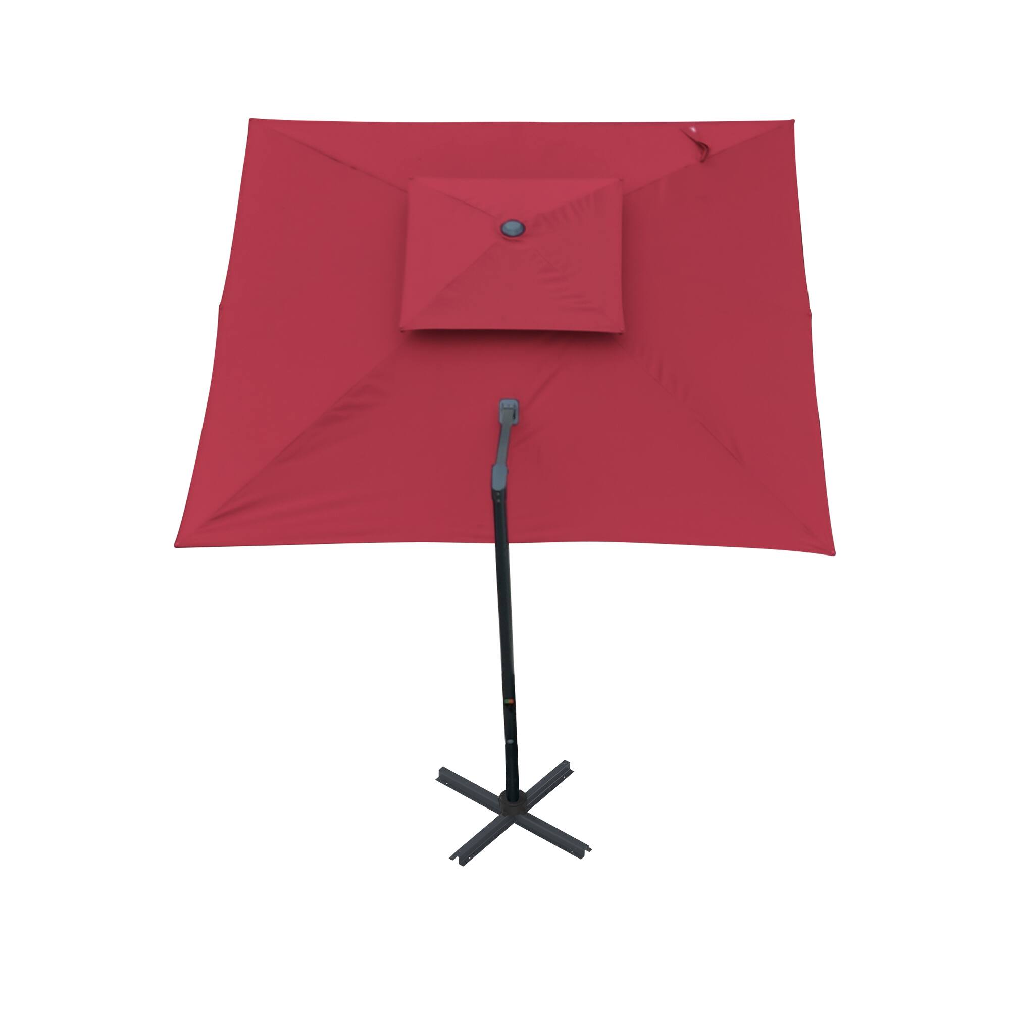 Alt View 4. Mondawe - 10 x 10ft Square Cantilever Umbrella 360° Rotation - Red.