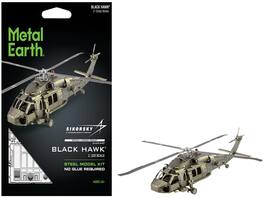 Model Kit Sikorsky Hawk Helicopter "United States Army" (Moderate Difficulty) Steel Model by Metal Earth - Black