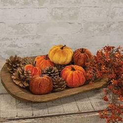 Angle. BreeBe - 16/Set Pumpkins and Pinecones in Mesh Bag - Multicolor.