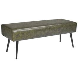VEVOR - Leather Bedroom Bench, PU Leather Bench with Metal Legs and with Stitching for Entryway, Upholstered Shoe Bench Seat - Green