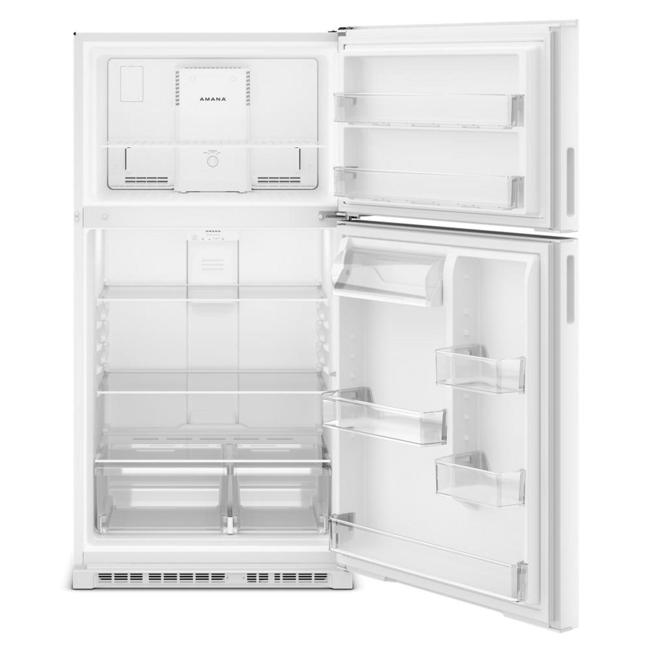 Alt View 2. Amana - 33 in. Wide 21.3 cu. ft. Top-Freezer Refrigerator With Dual Crisper Drawers - White.