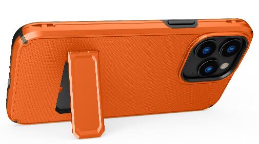 Alt View 8. Nakedcellphone - Combo for iPhone 15 Pro Max - Rugged Phone Cover with Stand and Belt Clip Holster - Orange.