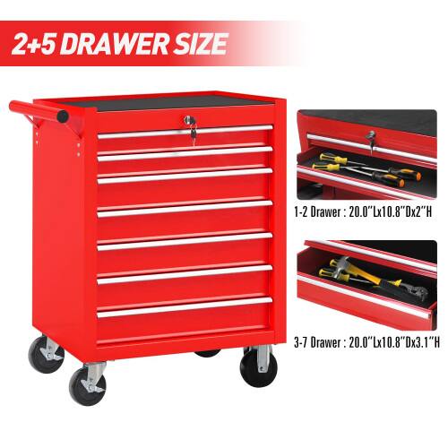 2+5 DRAWER SIZE

1-2 Drawer: 20.0"Lx10.8"Dx2"H

3-7 Drawer: 20.0"Lx10.8"Dx3.1"H