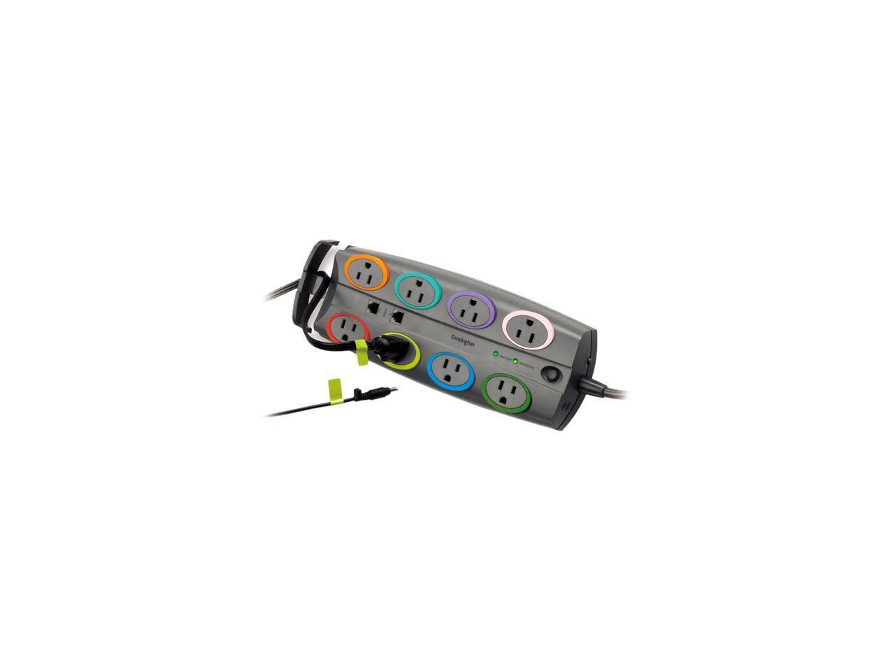 Alt View 2. Kensington - Kensington K62691NA 8 Feet 8 Outlets 3090 Joules Surge Protector - Black.