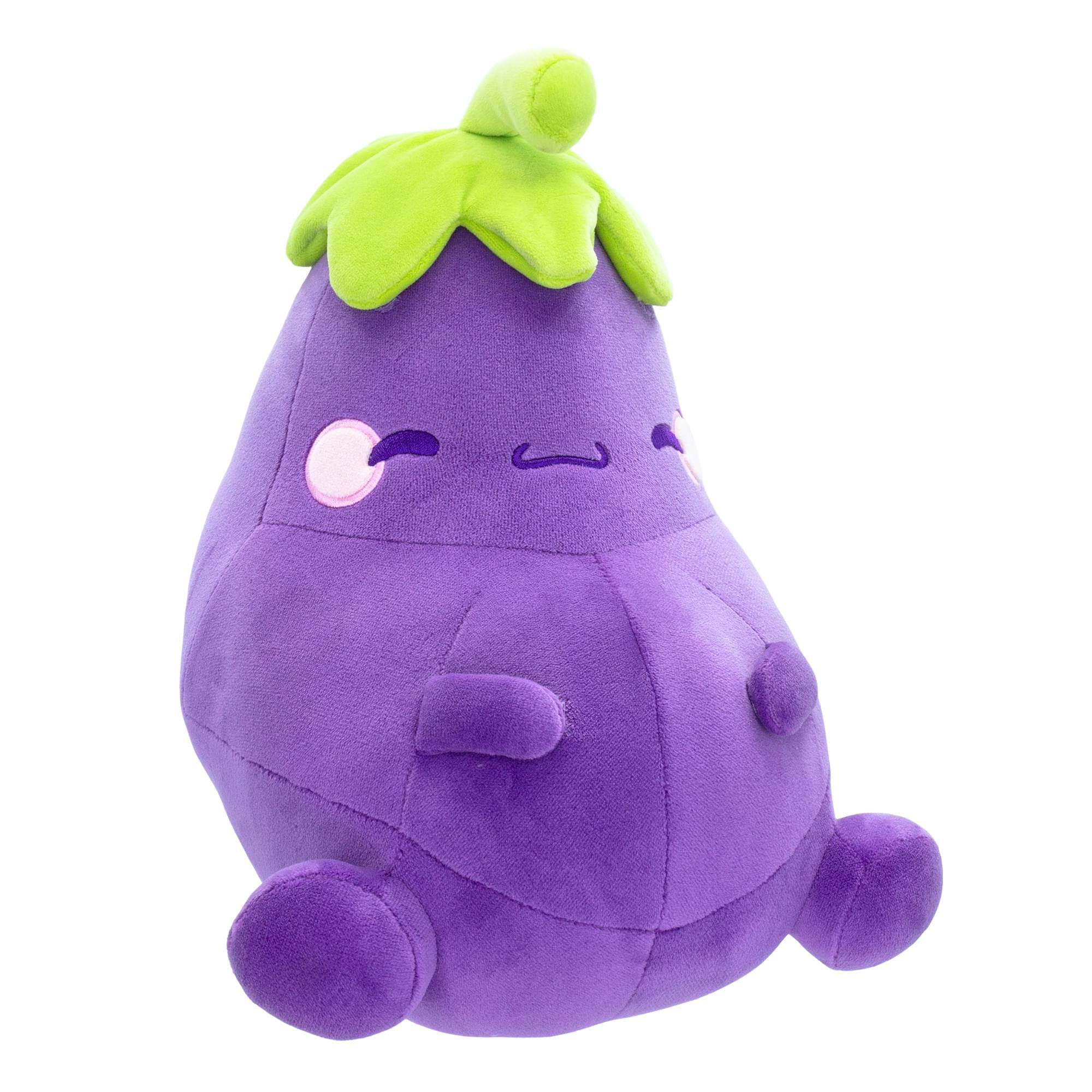 Alt View 1. Toynk - MochiOshis Eggplant 10-Inch Character Plush Toy | Murasaki Nasukkoshi - Purple.
