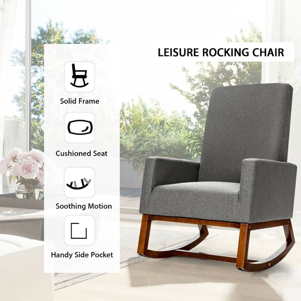 LEISURE ROCKING CHAIR

- Solid Frame
- Cushioned Seat
- Soothing Motion
- Handy Side Pocket