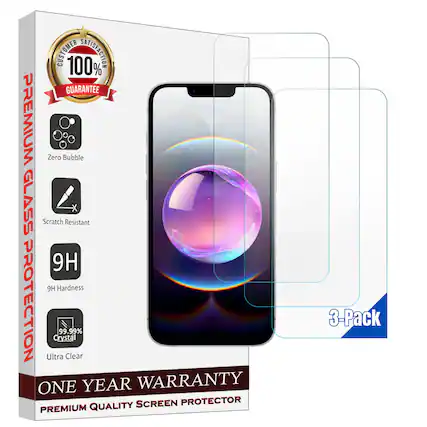 CUSTOMER 100% SATISFACTION GUARANTEE
PREMIUM GLASS PROTECTION
- Zero Bubble
- Scratch Resistant
- 9H Hardness
- 99.99% Crystal
- Ultra Clear
ONE YEAR WARRANTY
PREMIUM QUALITY SCREEN PROTECTOR
3-Pack