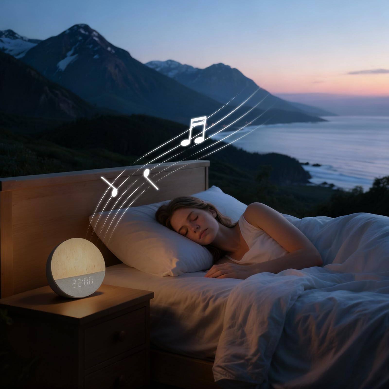 Alt View 1. Dazzed Corner - Sunrise Alarm Clock for Heavy Sleepers, Fabric Night Light - Gray.