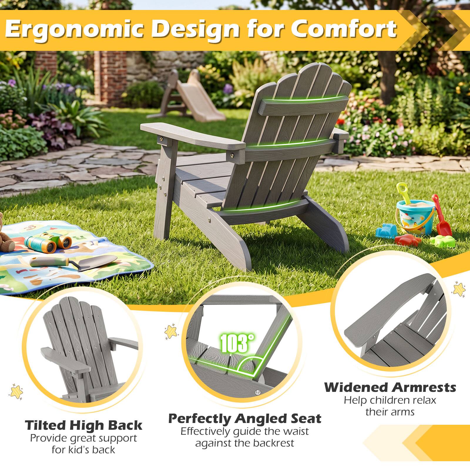 Ergonomic Design for Comfort

- Widened Armrests: Help children relax their arms
- Perfectly Angled Seat: Effectively guide the waist against the backrest
- Tilted High Back: Provide great support for kid's back