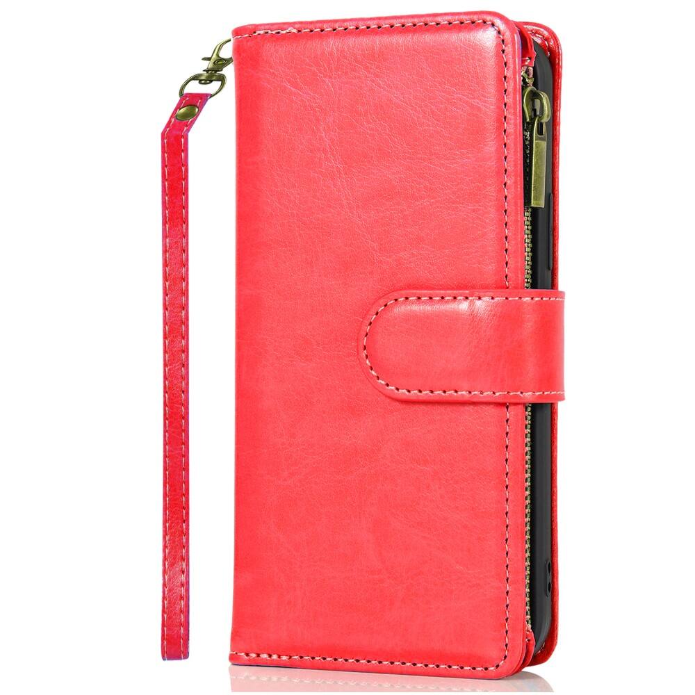 Alt View 1. Equipd - Case for Moto G Play 2026 / G 2026 / G 2025, Wallet Case with Card Holder, ID Slots, Zipper Pocket, Stand & Wrist Strap - Red.