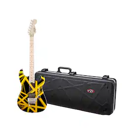 EVH - Striped Series 6-String Electric Guitar (Black with Yellow Stripes) w/Case
