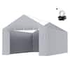 Front. VEVOR - Carport Replacement Canopy Cover Side Wall 12 x 20 ft, Garage Tent Shelter Tarp Heavy-Duty Waterproof & UV Protected - Grey.