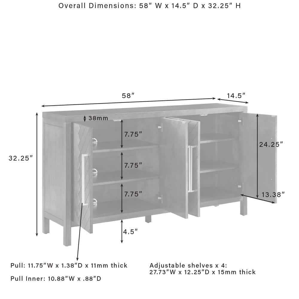 Crosley Furniture - Darcy Sideboard - Dark Brown price history on PriceWatchPro