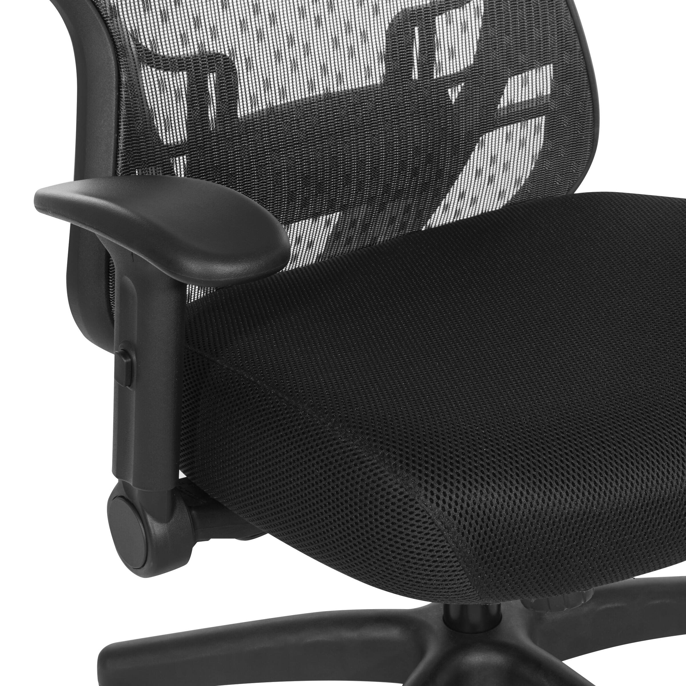 Deluxe R2 SpaceGrid Back with Memory Foam Mesh Seat Chair in Black Fabric