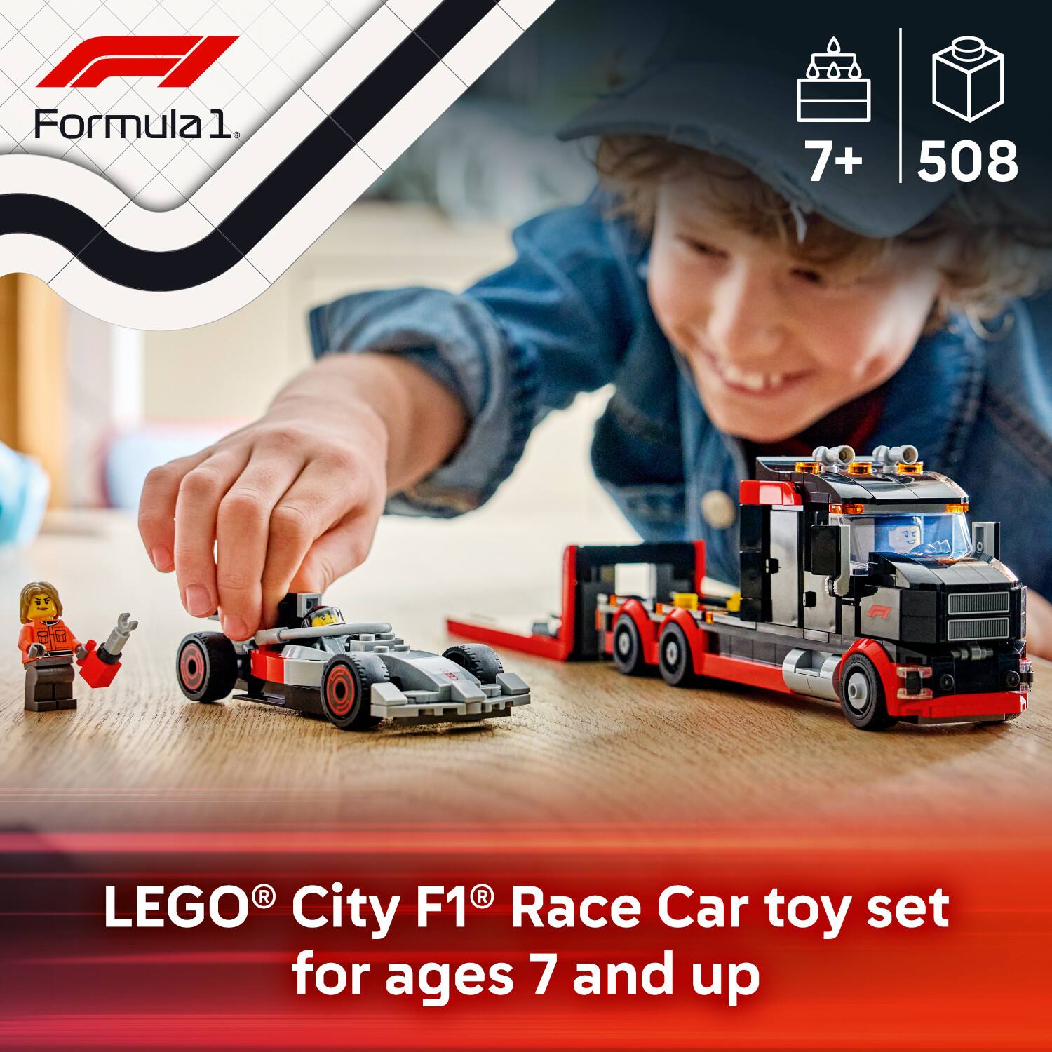 Formula1  
1. 7+ 508 R R LEGO City F1 Race Car toy set for ages 7 and up