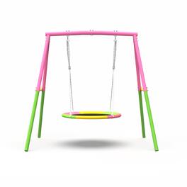 ELEMENT ACE - Heavy-Duty Outdoor Flying Saucer Swing Set with A-Frame Stand for Backyard Playground Fun