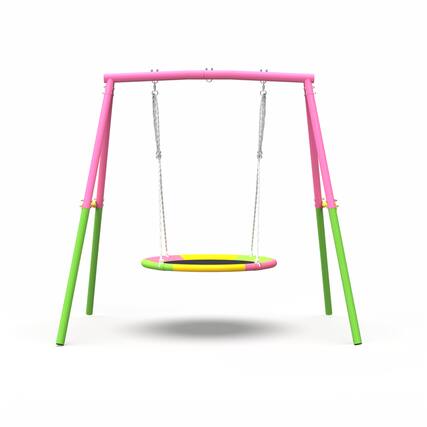 Front. ELEMENT ACE - Heavy-Duty Outdoor Flying Saucer Swing Set with A-Frame Stand for Backyard Playground Fun.