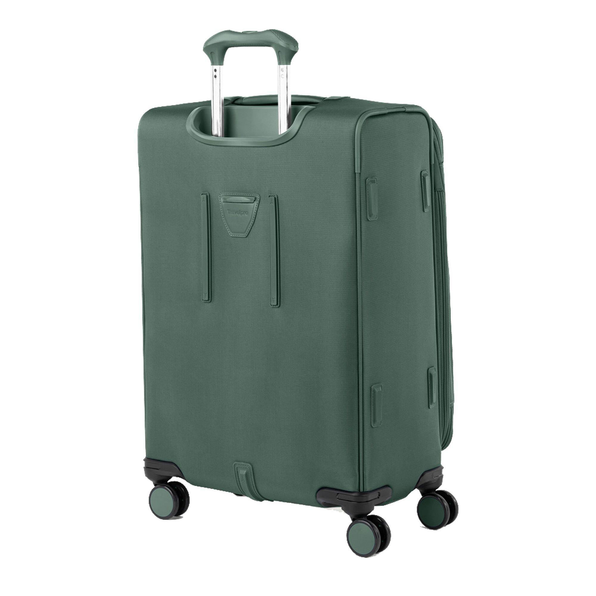 Back. Travelpro - Travelpro Versapack + Lightweight Softside Expandable 25" Checked Spinner - Desert Sage.