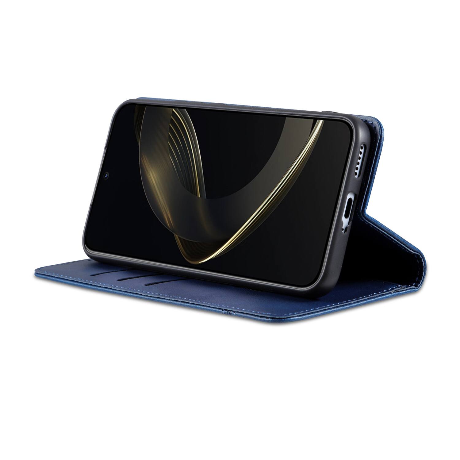 Back. Dteck - PU Leather Flip Wallet Case for Samsung Galaxy S26,Magnetic Closure Card Slots Kickstand Cover,Shock-Absorbing TPU Cover - Blue.