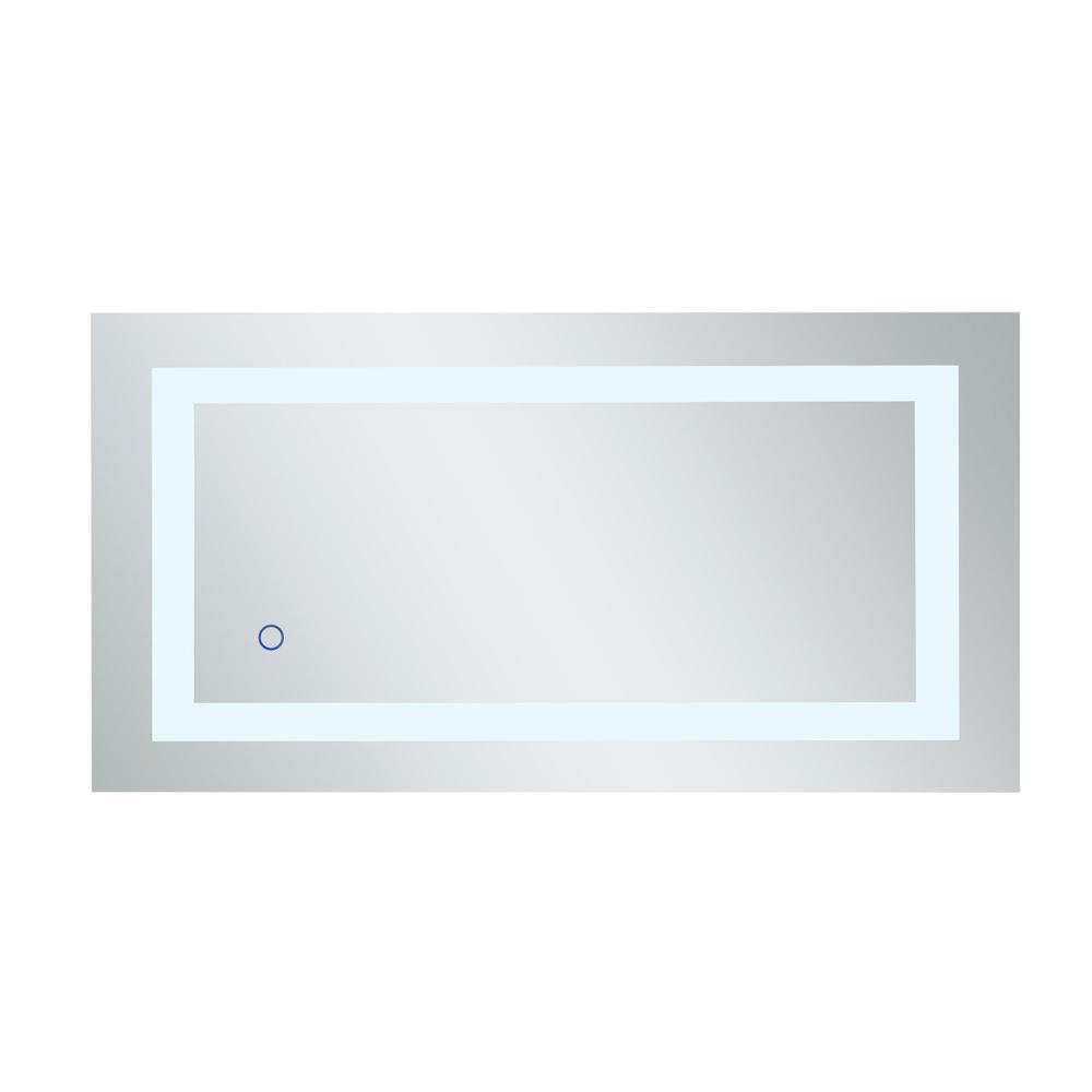 Left. Elegant Decor - Helios 18in x 30in Hardwired LED mirror - Silver.