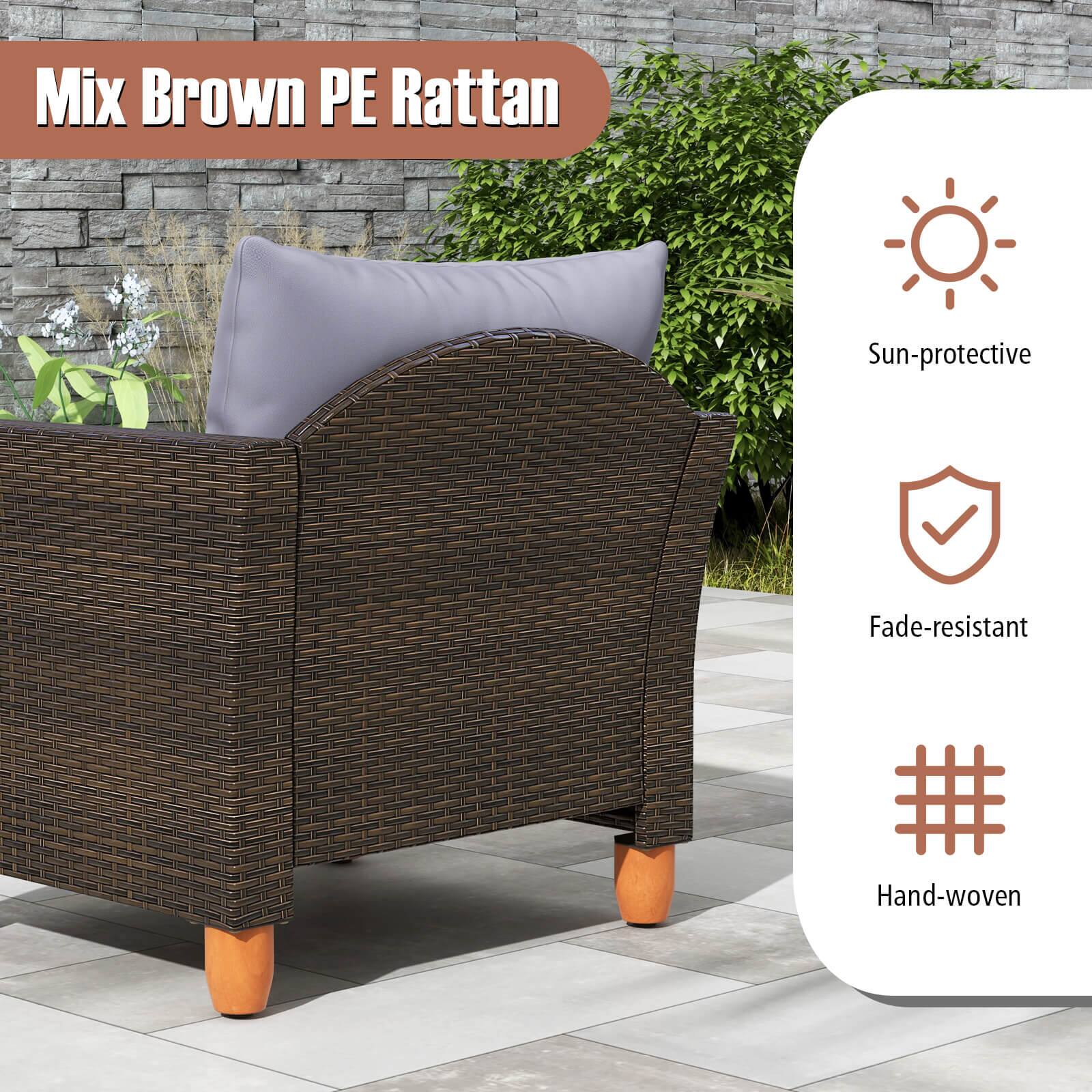 Mix Brown PE Rattan Sun-protective Fade-resistant Hand-woven