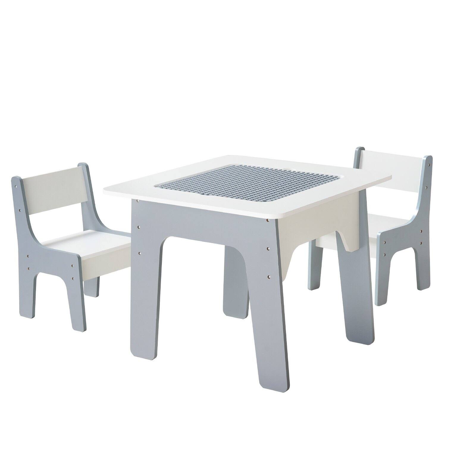 Alt View 4. HONGGE - Kids Activity Play Table with Storage and Reversible Desktop - Grey.