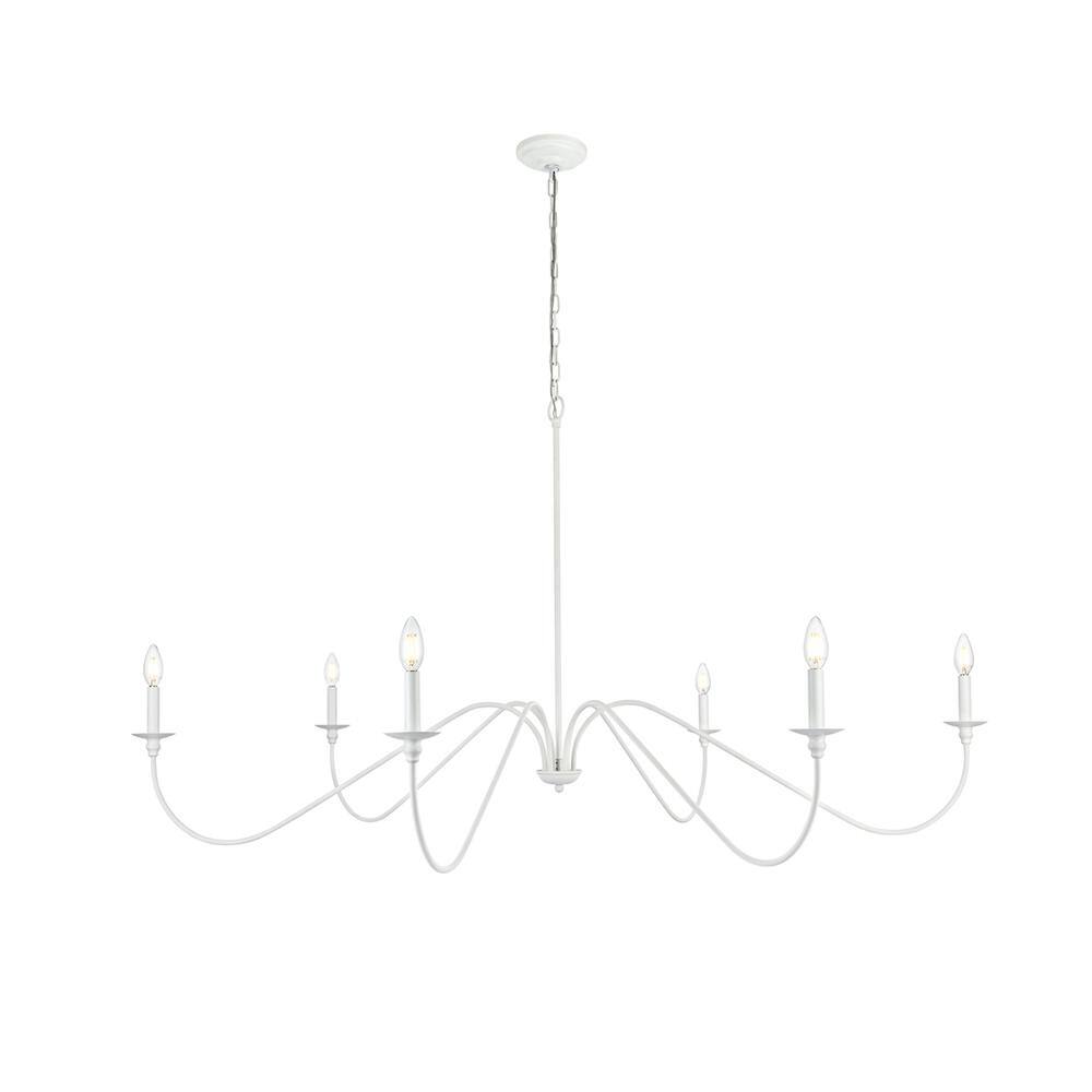 Alt View 5. Living District - Rohan 60 inch chandelier in White - White.