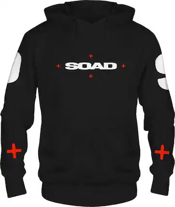Front. PopMarket - System of a Down - System of a Down - SOAD Oversized Logo - Pullover Hoodie - Large Black - APPAREL - Multicolor.